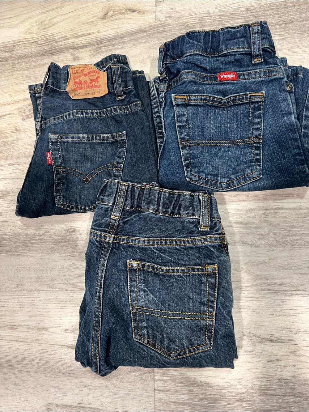 Bundle 3 pair Boys Denim Jeans  adjustable waist sz 10